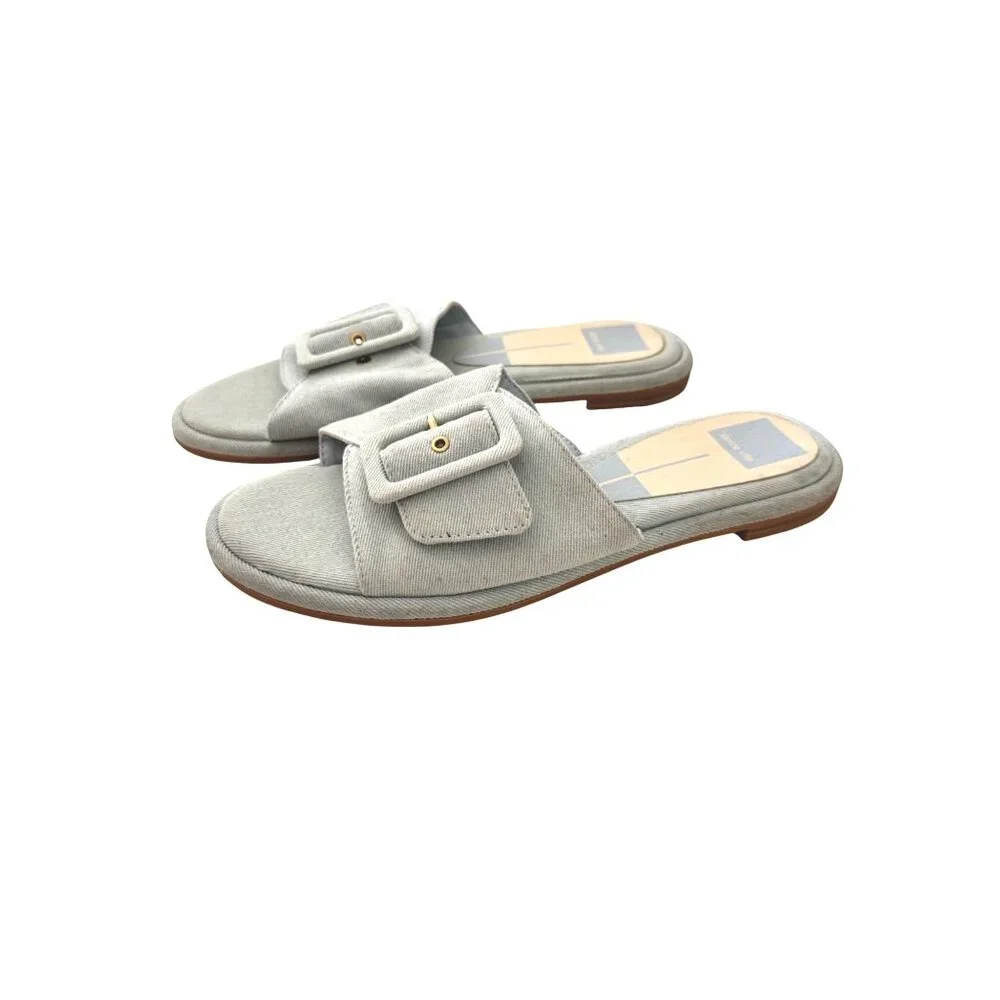 Dolce Vita Anjani Size 8.5 Sandal Slides EUC Blue Denim $49 - Picture 7 of 9